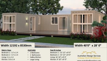 Shipping Container house plans: 1200 Flat Roof